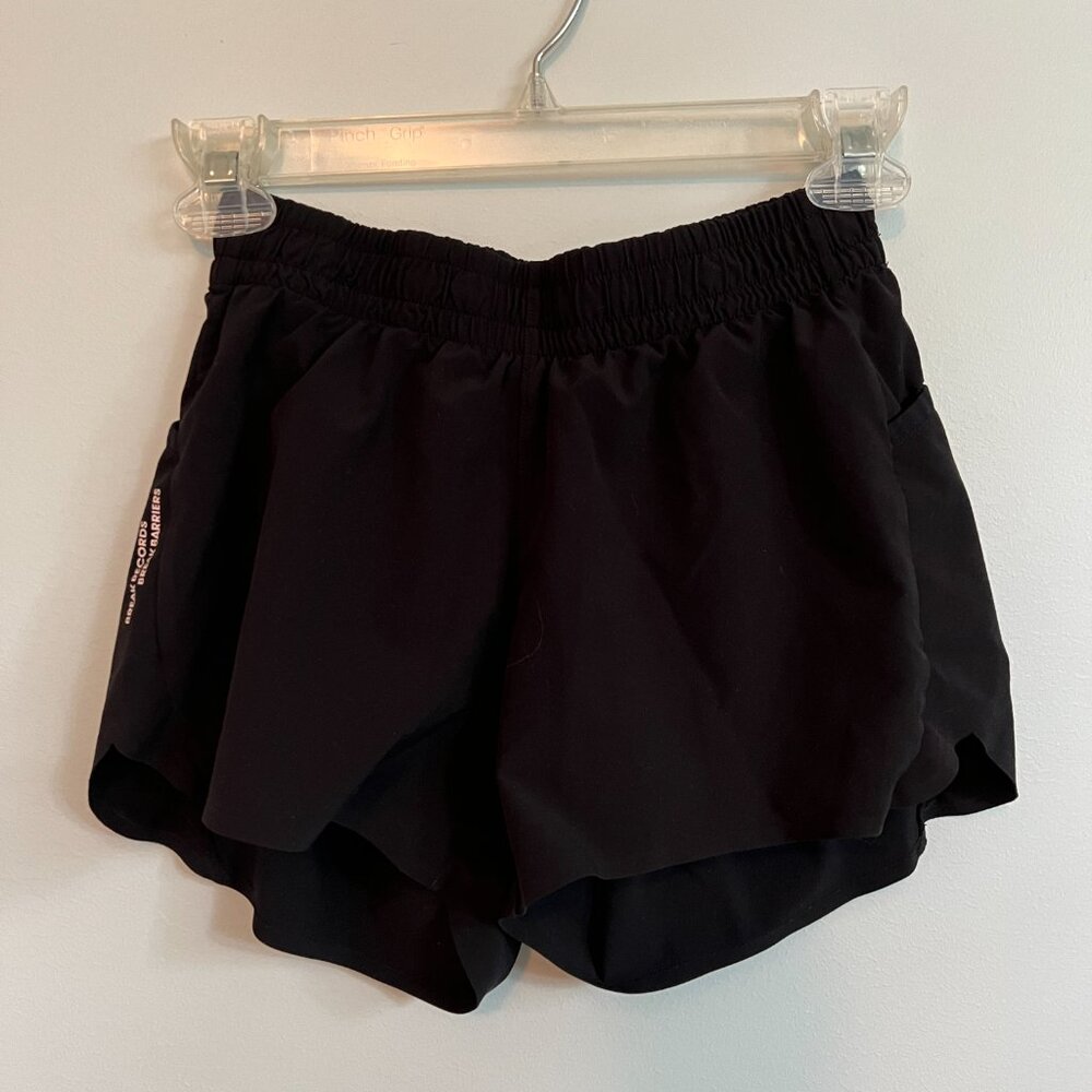 Athleta Girl Allyson Felix Black Break Records Shorts Size L/12 - Black